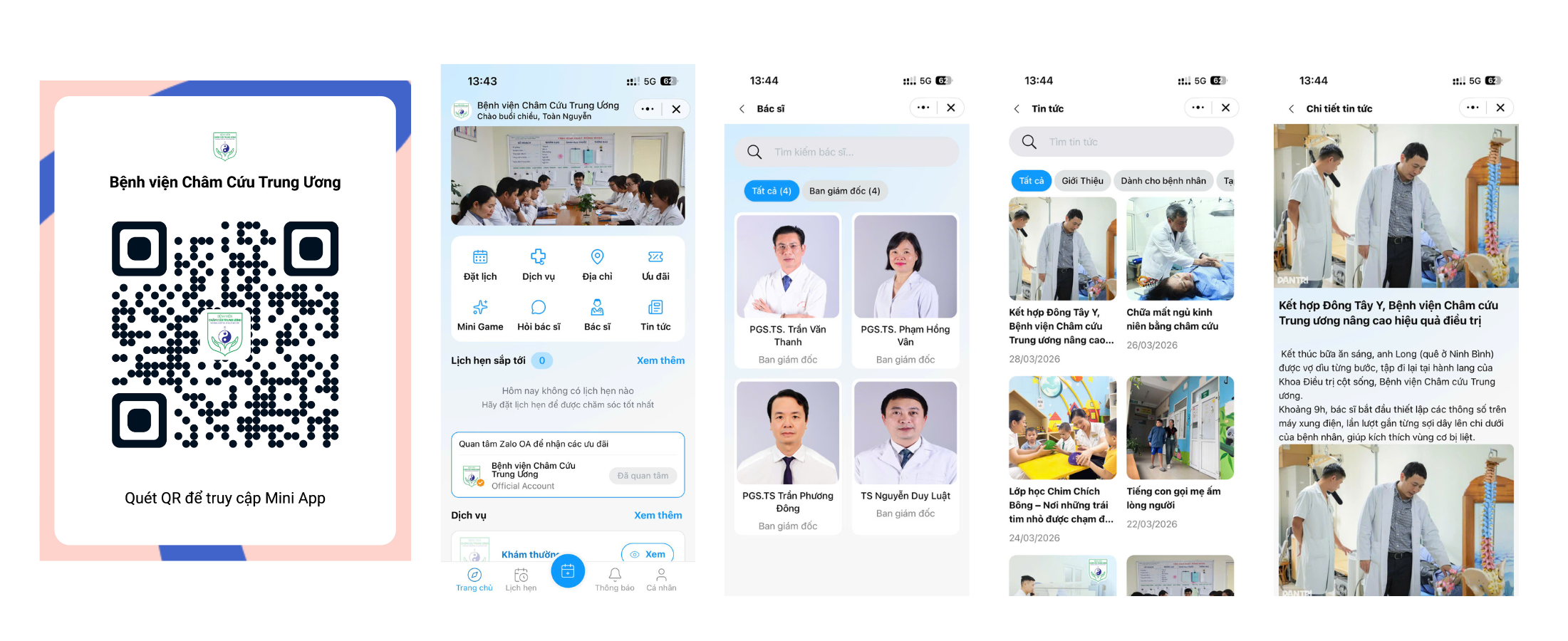 Bệnh viện Châm Cứu Trung Ương triển khai Zalo Mini App